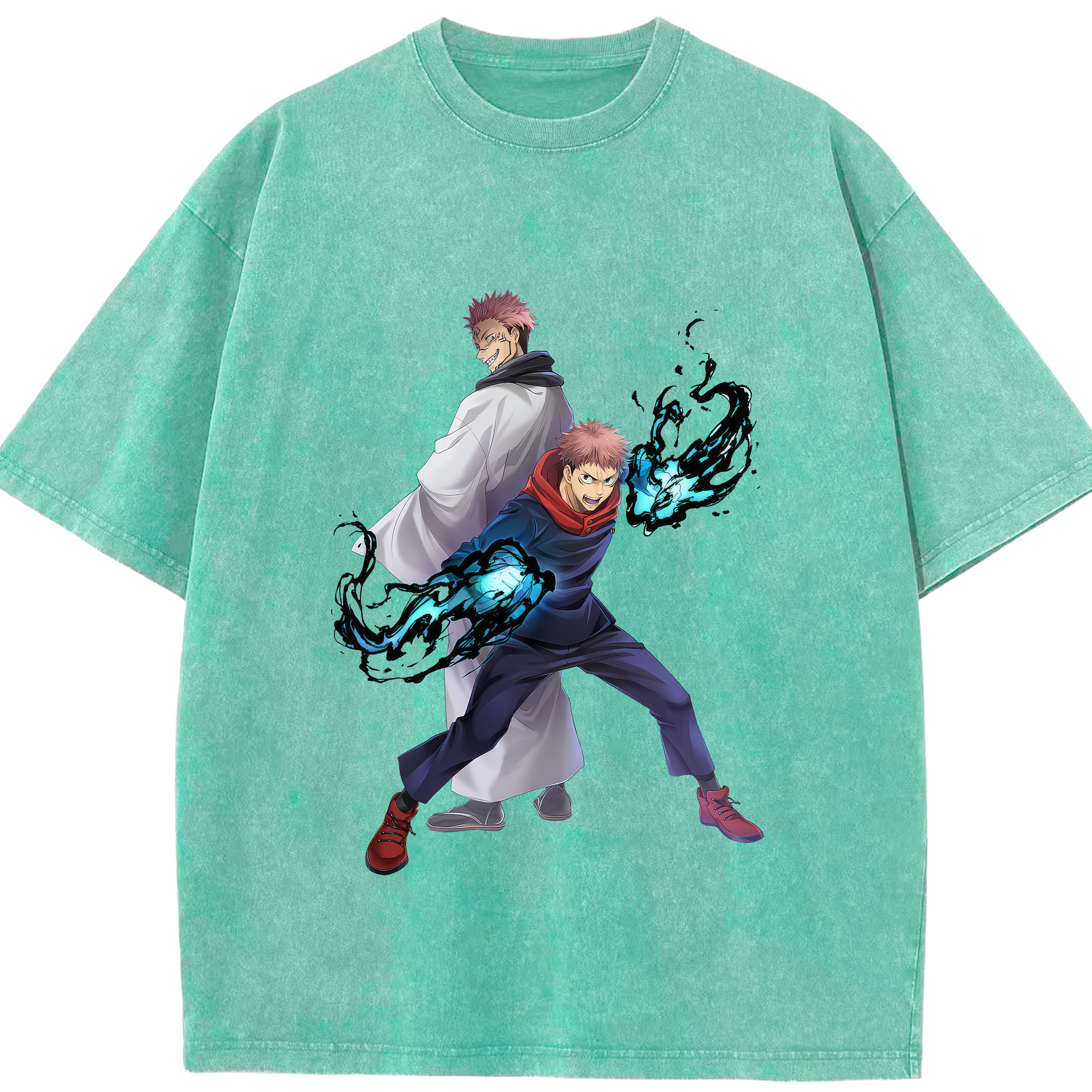 （画像用） 呪術廻戦 Jujutsu Kaisen 綿100% ヴィンテージ風 半袖Tシャツ（フロントプリント）